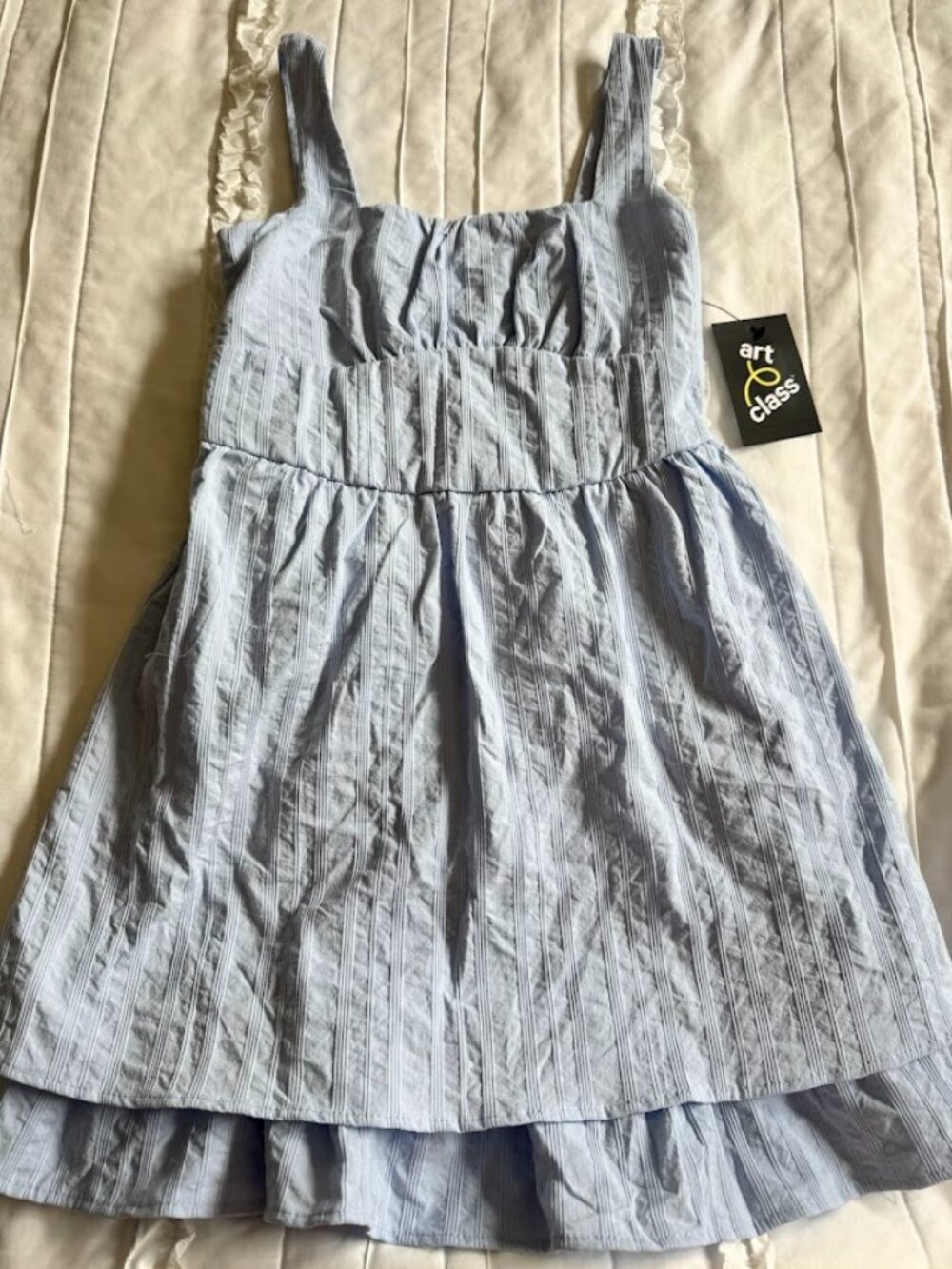 Art Class Girls Size 8 Blue Sleeveless Dress Brand New